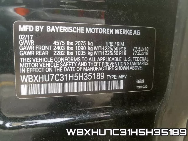 WBXHU7C31H5H35189 фото 2