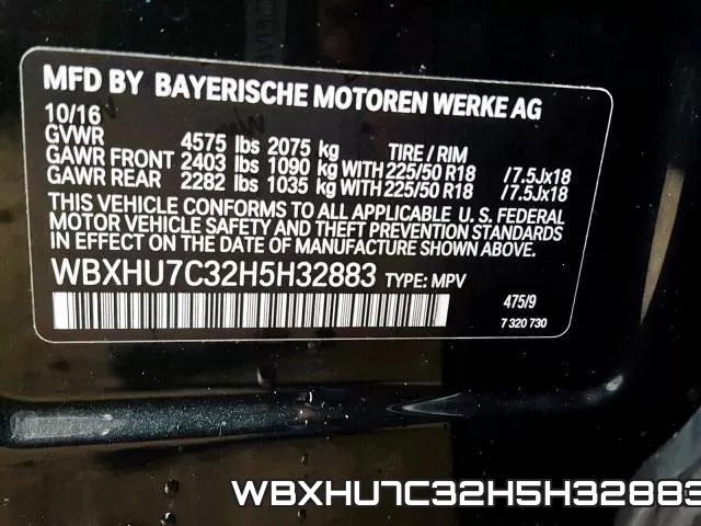 WBXHU7C32H5H32883 фото 2