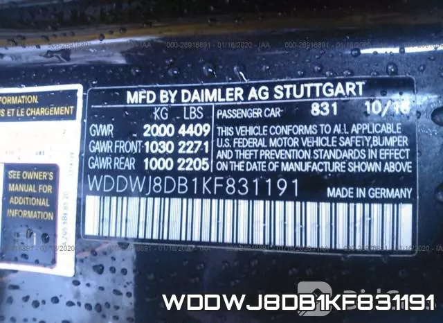 WDDWJ8DB1KF831191 фото 10