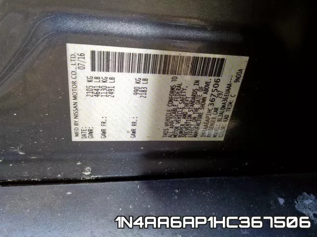 1N4AA6AP1HC367506 фото 2