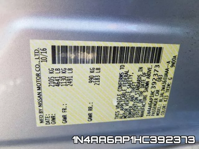 1N4AA6AP1HC392373 фото 2
