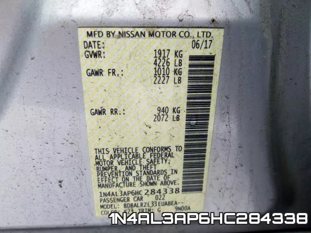 1N4AL3AP6HC284338 фото 2