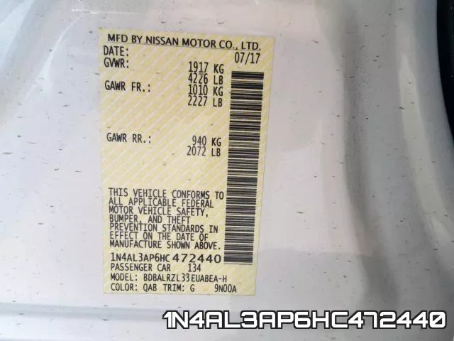 1N4AL3AP6HC472440 фото 2