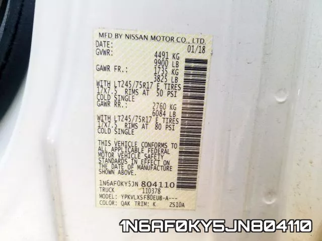1N6AF0KY5JN804110 фото 2