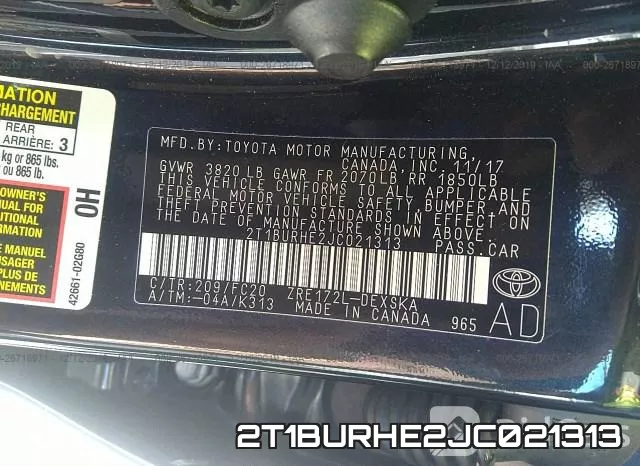 2T1BURHE2JC021313 фото 10