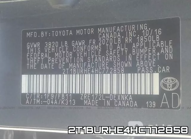 2T1BURHE4HC772858 фото 10