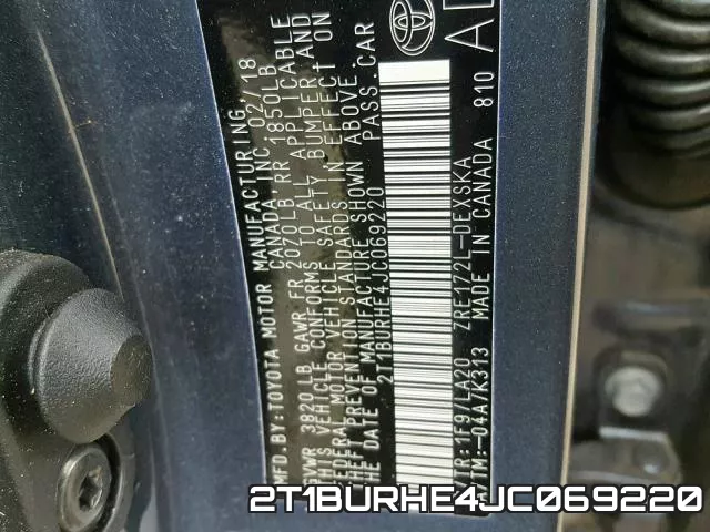 2T1BURHE4JC069220 фото 2