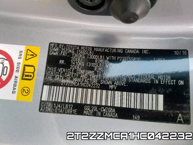 2T2ZZMCA1HC042232 фото 2