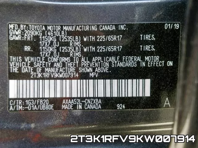 2T3K1RFV9KW007914 фото 2