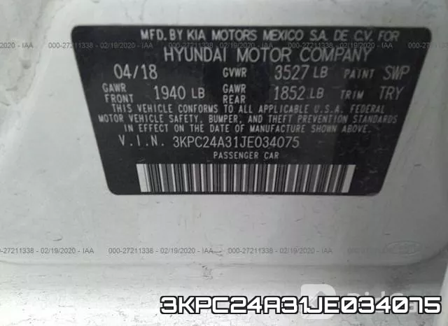 3KPC24A31JE034075 фото 10