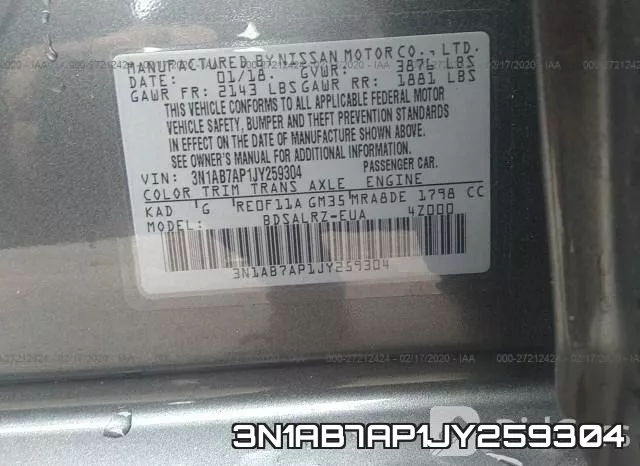 3N1AB7AP1JY259304 фото 10