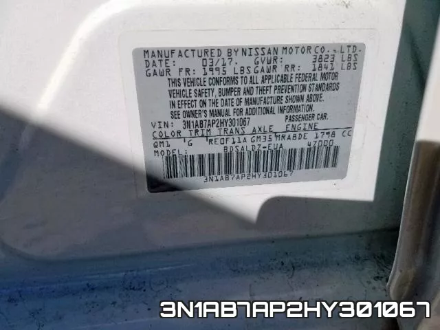 3N1AB7AP2HY301067 фото 2