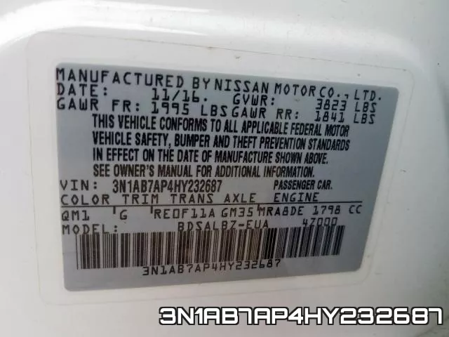 3N1AB7AP4HY232687 фото 2