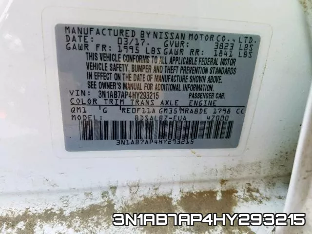3N1AB7AP4HY293215 фото 2