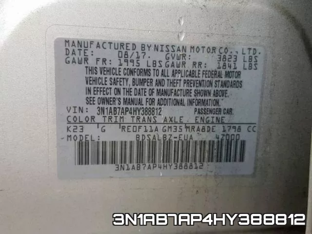 3N1AB7AP4HY388812 фото 2