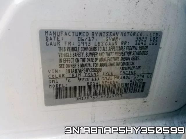 3N1AB7AP5HY350599 фото 2