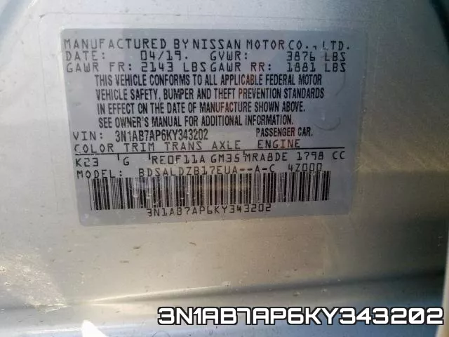 3N1AB7AP6KY343202 фото 2