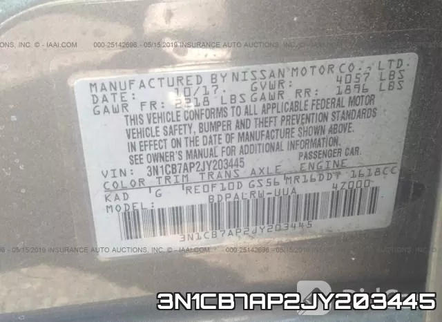 3N1CB7AP2JY203445 фото 10