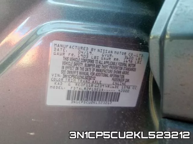 3N1CP5CU2KL523212 фото 2