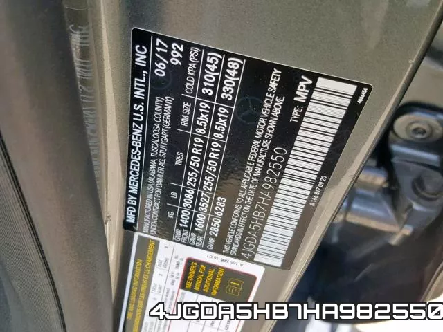 4JGDA5HB7HA982550 фото 2
