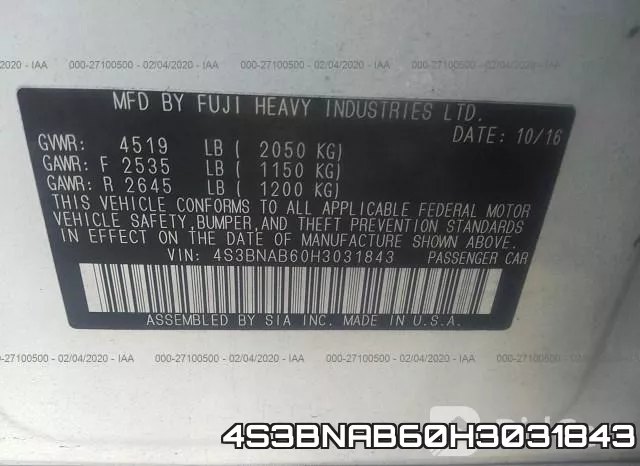 4S3BNAB60H3031843 фото 10
