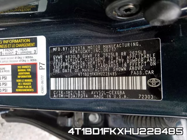 4T1BD1FKXHU228485 фото 2