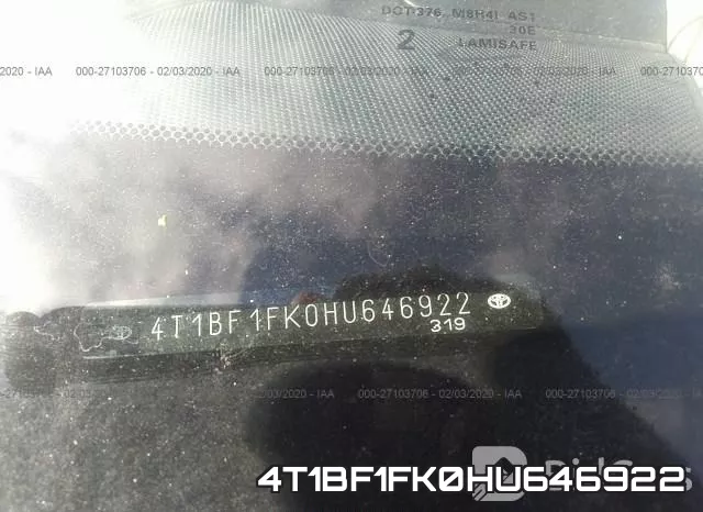 4T1BF1FK0HU646922 фото 6