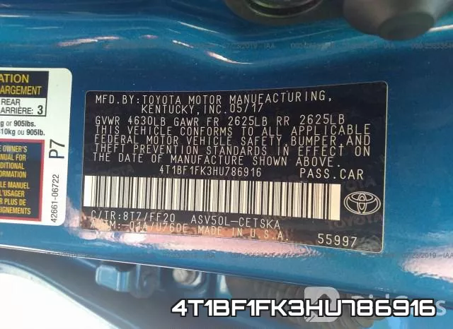 4T1BF1FK3HU786916 фото 10