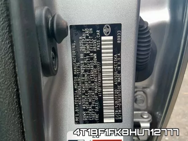 4T1BF1FK8HU712777 фото 2