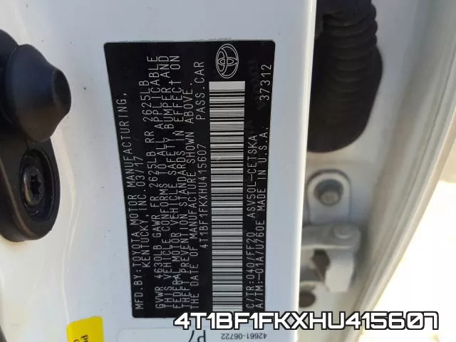 4T1BF1FKXHU415607 фото 2