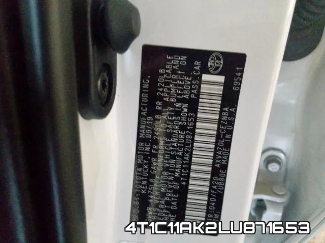 4T1C11AK2LU871653 фото 2