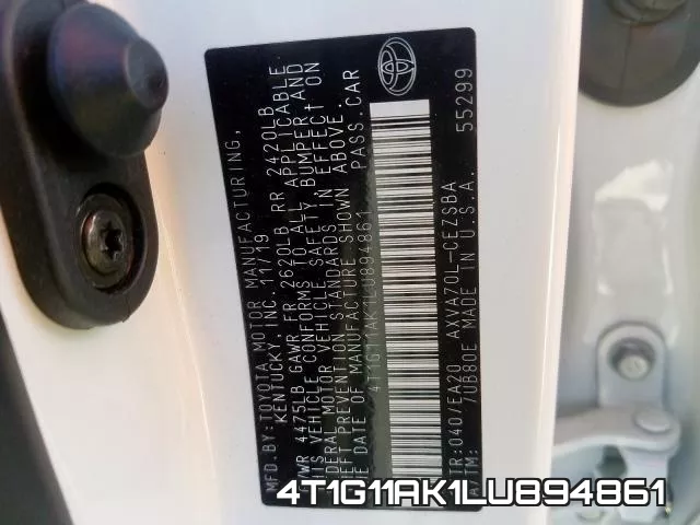 4T1G11AK1LU894861 фото 2