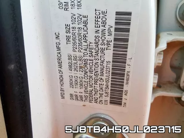 5J8TB4H50JL023715 фото 2