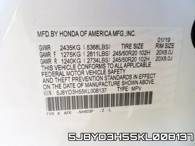 5J8YD3H55KL008137 фото 2