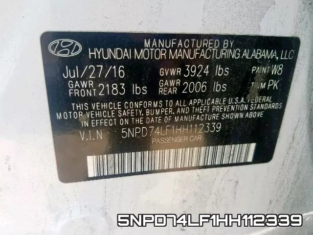 5NPD74LF1HH112339 фото 2