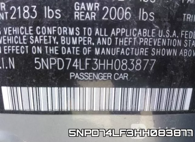 5NPD74LF3HH083877 фото 10