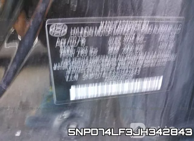 5NPD74LF3JH342843 фото 10