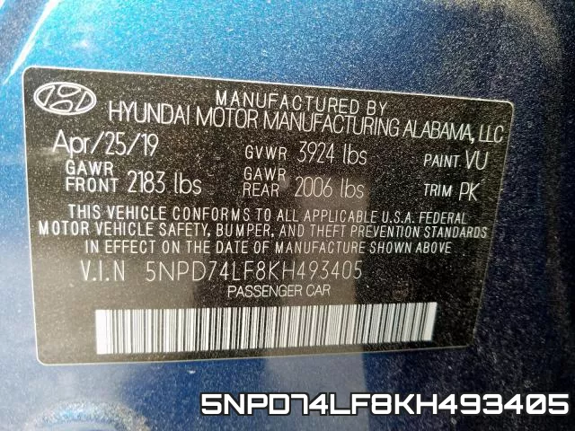 5NPD74LF8KH493405 фото 2