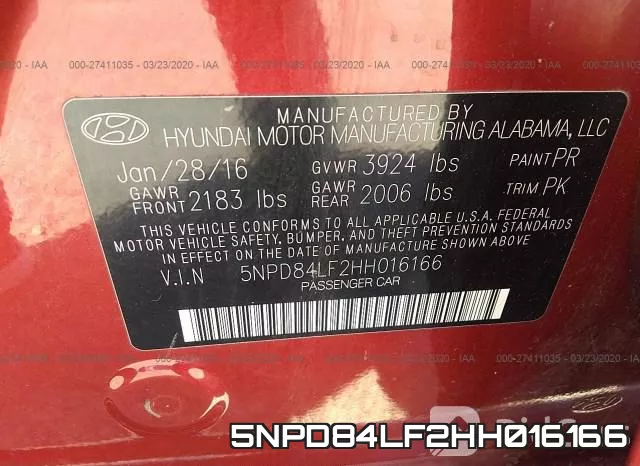 5NPD84LF2HH016166 фото 10
