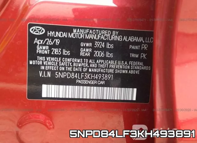 5NPD84LF3KH493891 фото 10