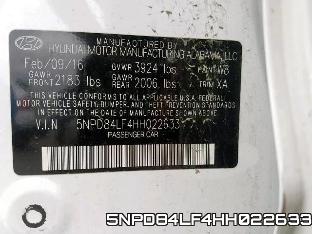 5NPD84LF4HH022633 фото 2