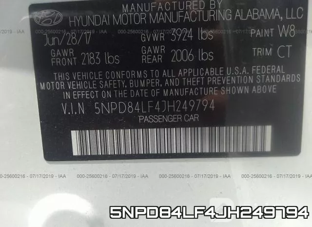 5NPD84LF4JH249794 фото 10