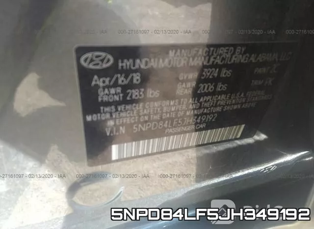 5NPD84LF5JH349192 фото 10