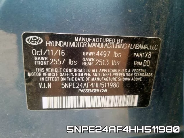 5NPE24AF4HH511980 фото 2