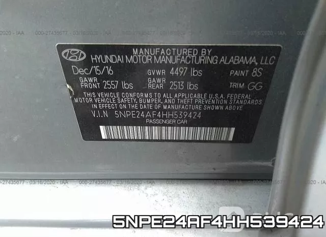 5NPE24AF4HH539424 фото 10