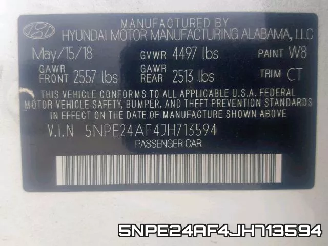 5NPE24AF4JH713594 фото 2