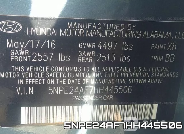 5NPE24AF7HH445506 фото 9