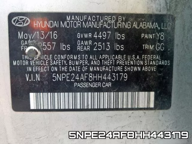 5NPE24AF8HH443179 фото 2