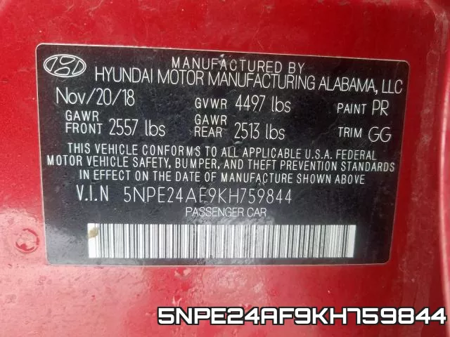 5NPE24AF9KH759844 фото 2