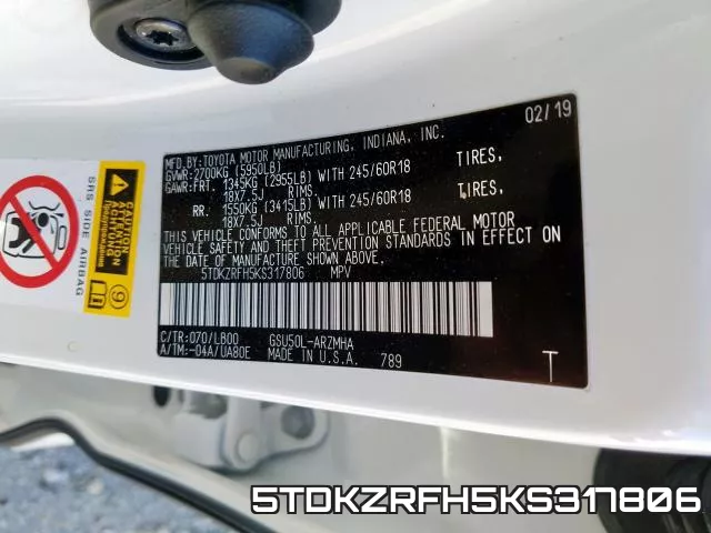 5TDKZRFH5KS317806 фото 2